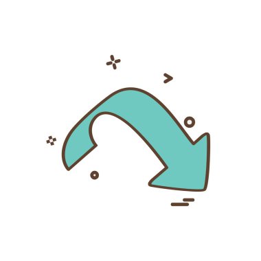 Aşağı ok simgesi tasarım vektörü