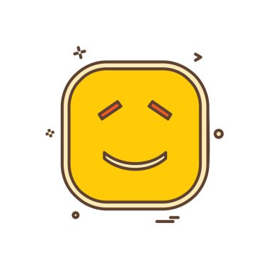 Emoji simgesi tasarım, renkli vektör çizim gülümseyen