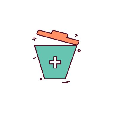 bin çöp kova çöp toz-bin-geri dönüşüm simge vektör tasarımı