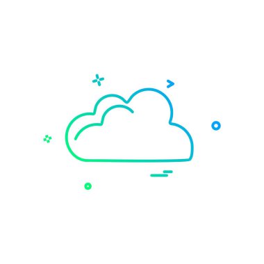 Bulut simgesi tasarım, renkli vektör çizim