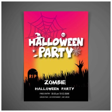 Mutlu Cadılar Bayramı daveti kart tasarlamak vektör 