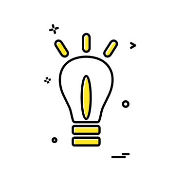 Ampul simgesi tasarım, renkli vektör çizim