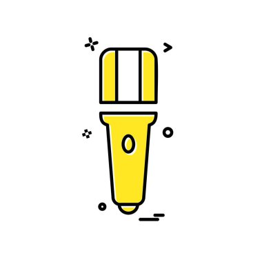 Mikrofon simgesi tasarım, renkli vektör çizim