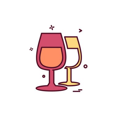 Sevgililer günü simgesi tasarım, renkli vektör çizim