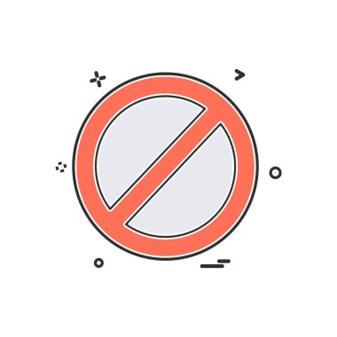 Değil izin verilen simgesi tasarım, renkli vektör çizim