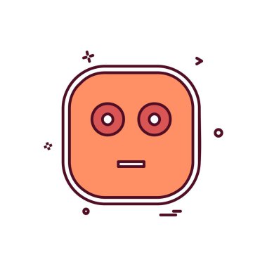 Üzgün emoji simgesi tasarım, renkli vektör çizim