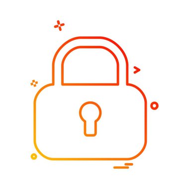 kilit düz simge vektör çizim 