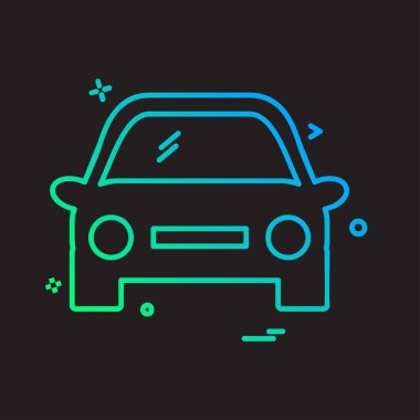 Araba yassı ikon vektör çizimi 