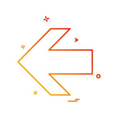 Sol ok simgesi tasarım vektörü