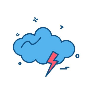 Bulut simgesi tasarım, renkli vektör çizim