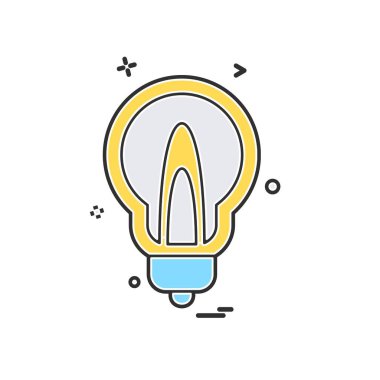 Ampul simgesi tasarım, renkli vektör çizim