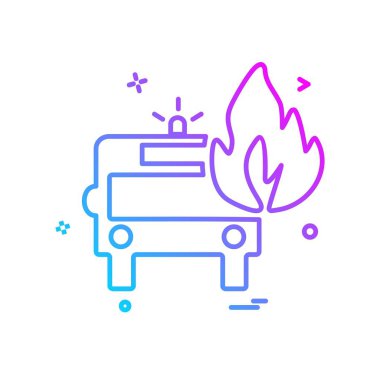 İtfaiye aracı simgesi tasarım vektörü