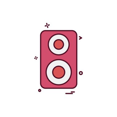 Hoparlör simgesi tasarım, renkli vektör çizim 