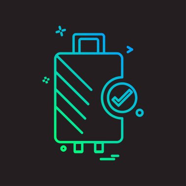 Seyahat çanta simge tasarlamak vektör