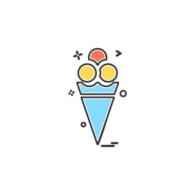 Dondurma simgesi tasarım, renkli vektör çizim