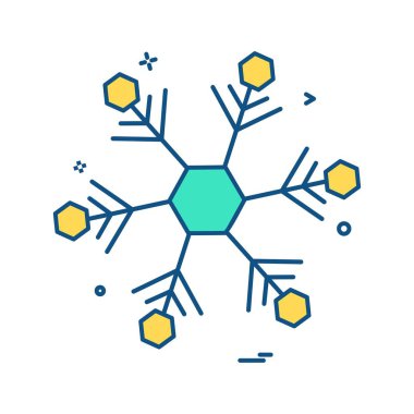 Kar taneleri simge tasarım vektörünü bozar