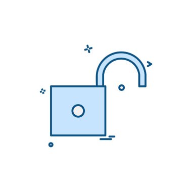 kilit düz simge vektör çizim 