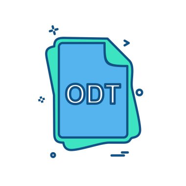 ODT dosya tipi simge tasarım vektörü