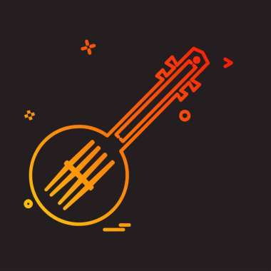 Gitar simgesi tasarım vektörü