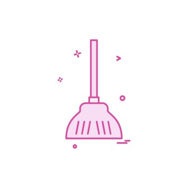 Süpürge simgesi tasarım vektörü