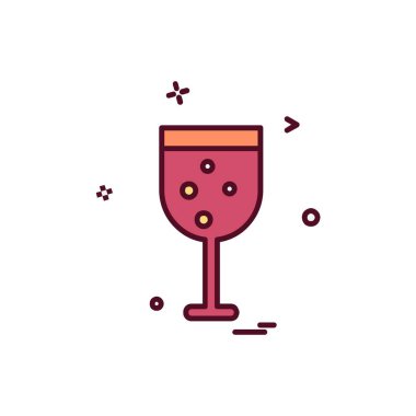 İçki simgesi tasarım, renkli vektör çizim 