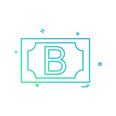 Dolar simgesi tasarım, renkli vektör çizim