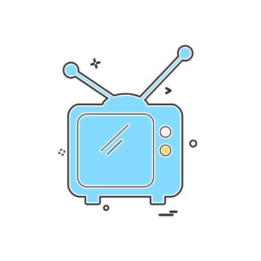 Televizyon simgesi tasarım vektörü