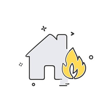 Yangın house simge tasarlamak vektör