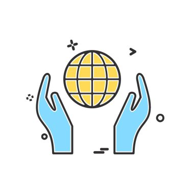 El simgesi tasarım, renkli vektör çizim