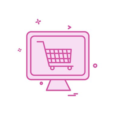 Sepeti simgesi tasarım, renkli vektör çizim