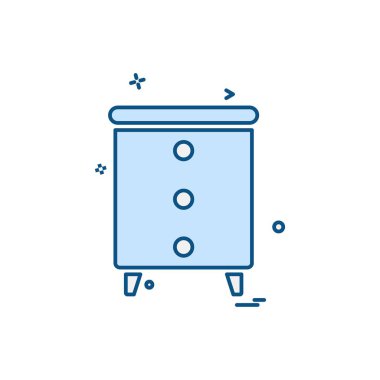 Mobilya simgesi tasarım, renkli vektör çizim