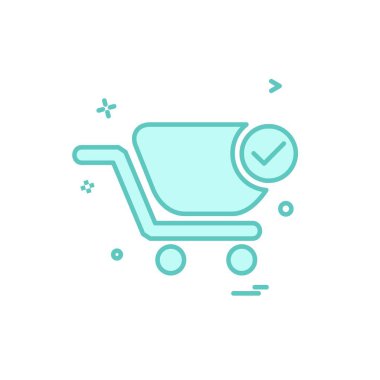 Sepeti simgesi tasarım, renkli vektör çizim