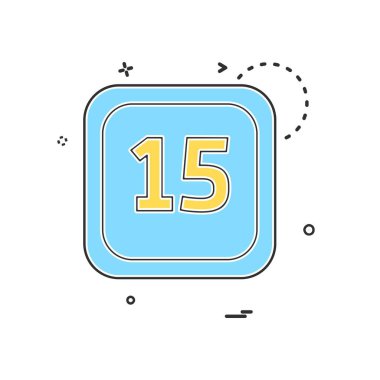 15 tarihi takvim simge tasarlamak vektör