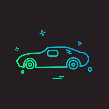 Araç simgesi tasarım, renkli vektör çizim