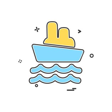 Gemi simge tasarlamak vektör