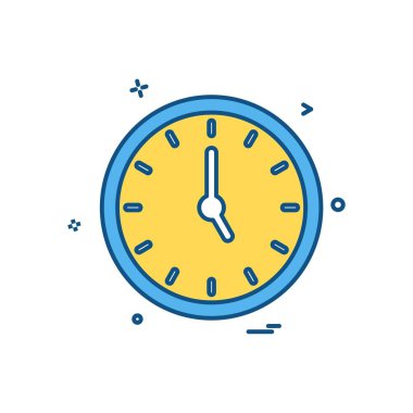 Saat simgesi tasarım, renkli vektör çizim