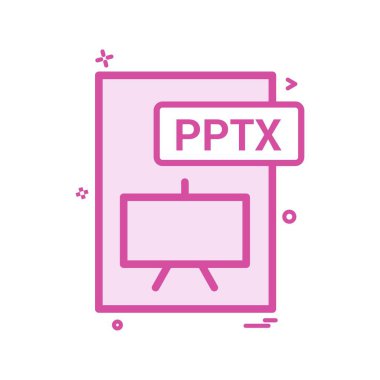 PPTX dosya biçimi simge vektör tasarımı