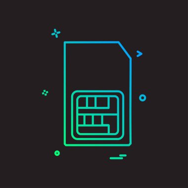 Sim kart simgesi tasarım vektörü