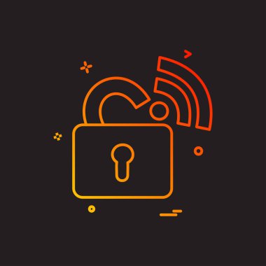 kilit düz simge vektör çizim 