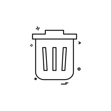 Çöp Kovası simgesi tasarım, renkli vektör çizim