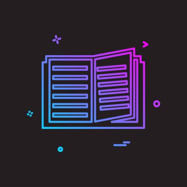 kitap simgesi tasarımı vektör çizimi