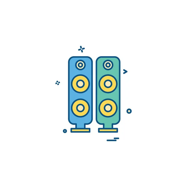 Głośnik Ikona Designu Ilustracja Kolorowy Wektor — Wektor stockowy