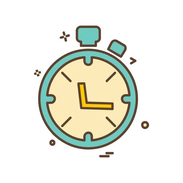 Relógio Plano Ícone Vetor Ilustração —  Vetores de Stock