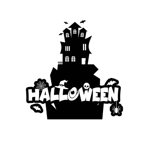 Halloween Design Med Typografi Och Vit Bakgrund Vektor — Stock vektor