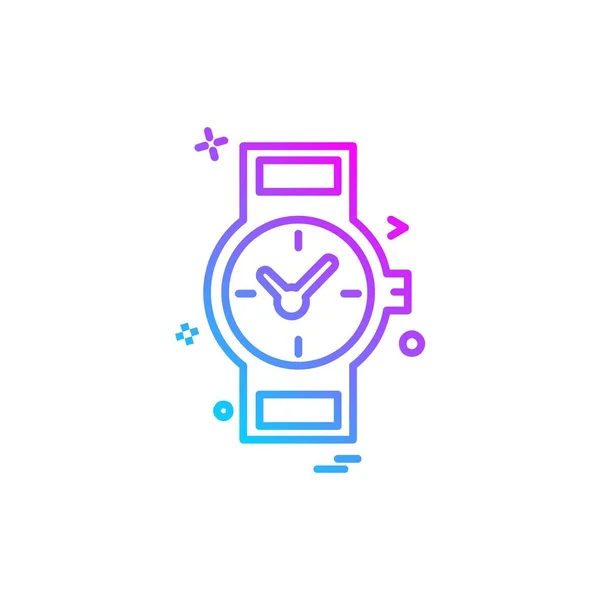 時計アイコン デザイン カラフルなベクトル イラスト — ストックベクタ