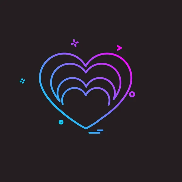 Diseño Iconos Corazón Ilustración Vectorial Para San Valentín — Vector de stock