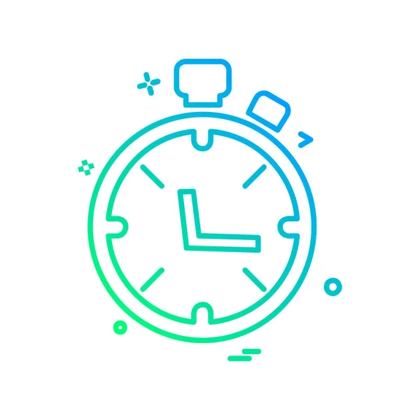 Uhr Flache Icon Vektor Illustration — Stockvektor