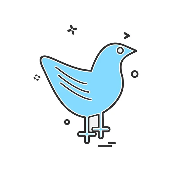 Bird Icon Design Colorful Vector Illustration — Stock Vector