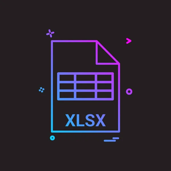 Xlsx Dateiendung Dateiformat Icon Vector Design — Stockvektor
