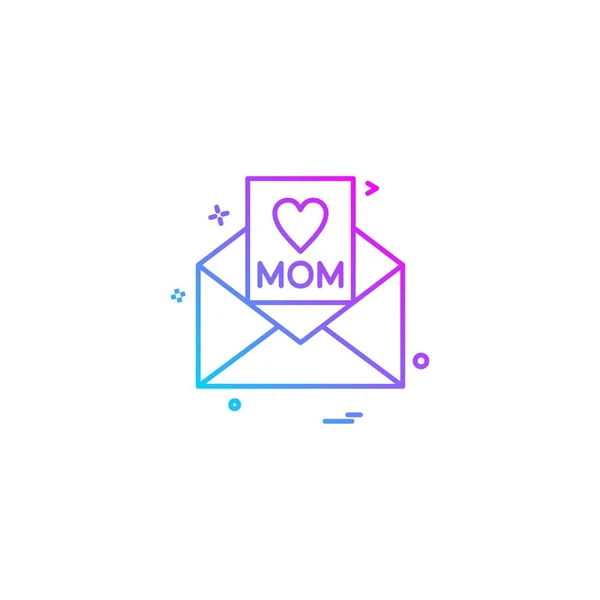 Día Madre Icono Tarjeta Vector Diseño — Vector de stock